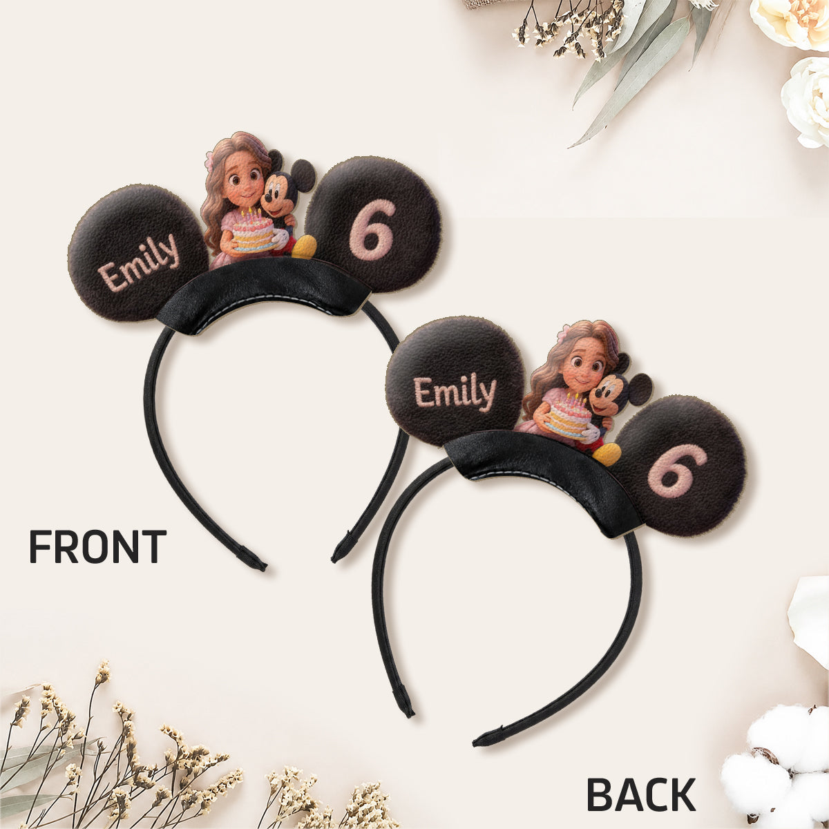 Custom Any Photo Birthday Gift - Personalized Kid Shaped Leather Headband