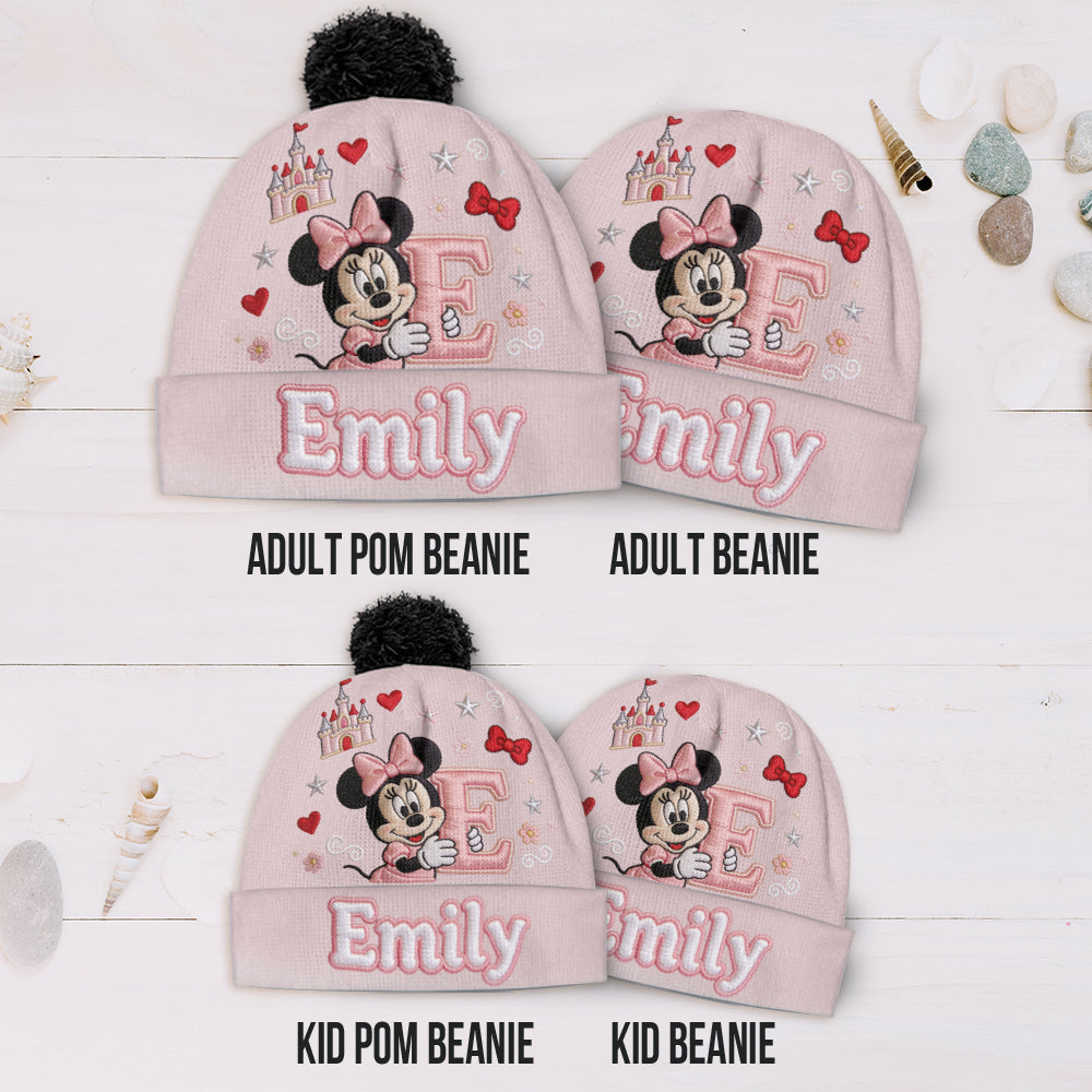 Initial Letter Gift For Kids - Personalized Mouse Beanie Hat