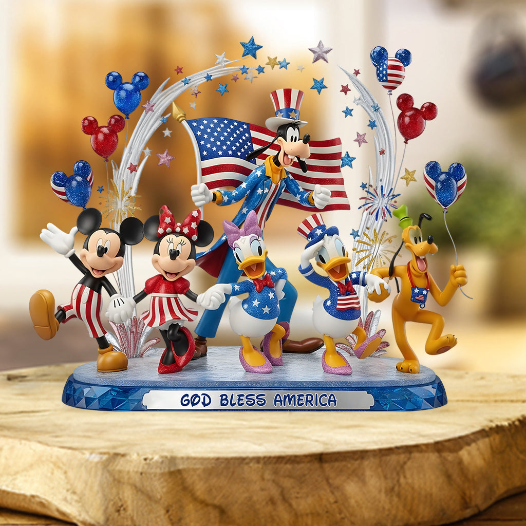 God Bless America - Personalized Mouse Custom Shaped Acrylic Plaque