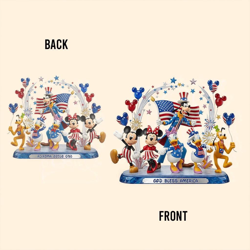 God Bless America - Personalized Mouse Custom Shaped Acrylic Plaque