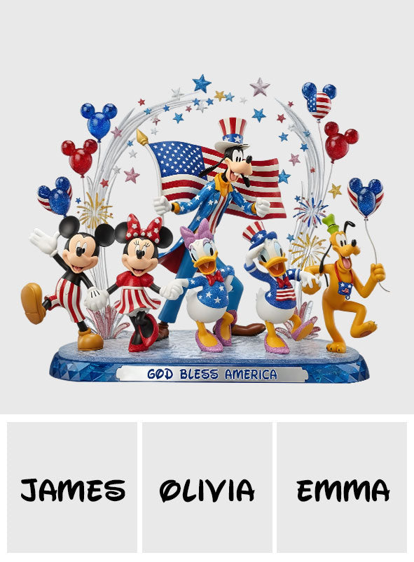 God Bless America - Personalized Mouse Custom Shaped Acrylic Plaque
