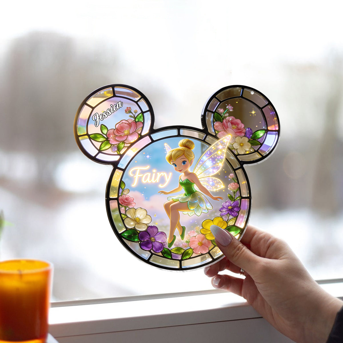 Enchanted Wings - Personalized Flying Fairy Window Hanging Suncatcher Ornament