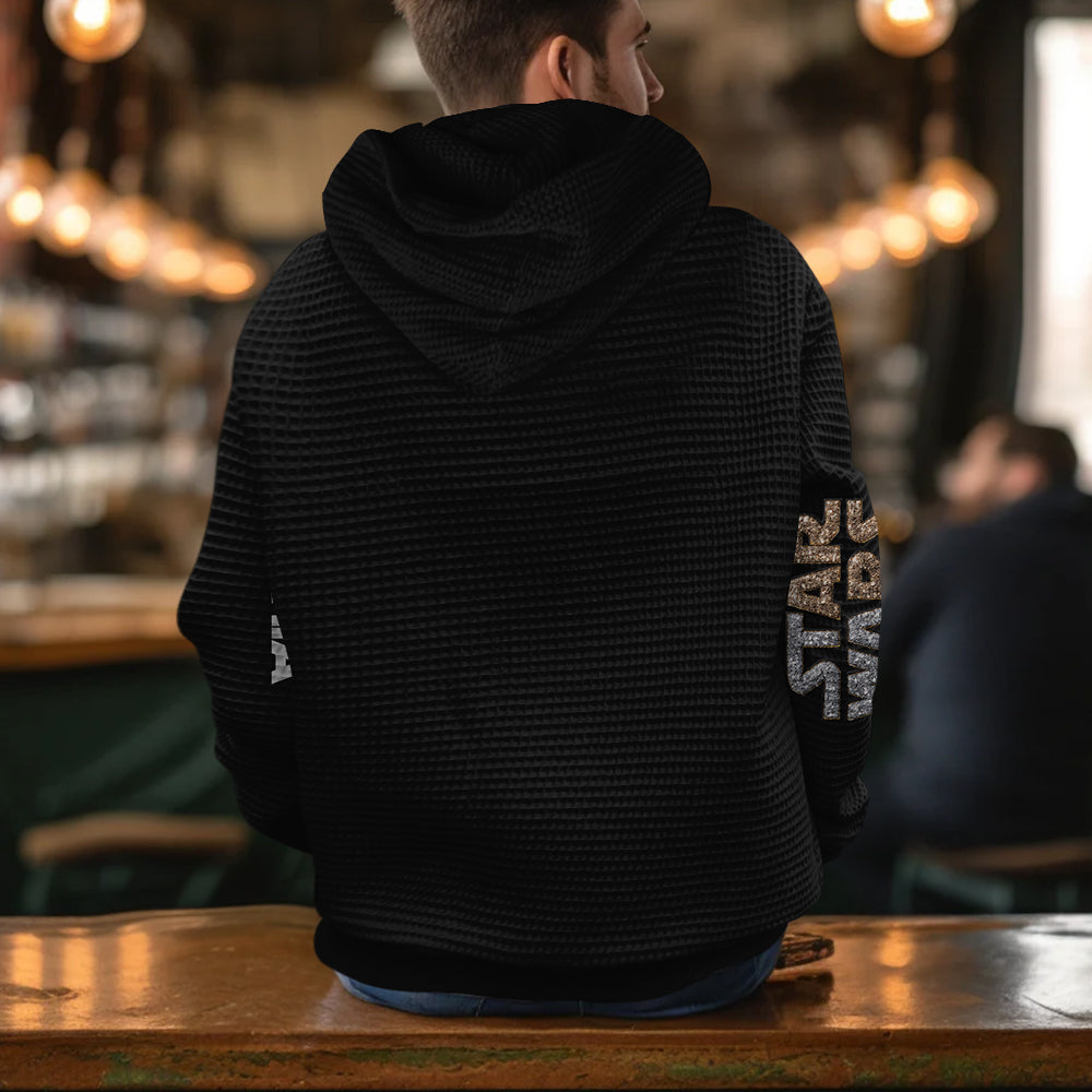 The Black Armored Commander - Personalized The Force Waffle Hoodie