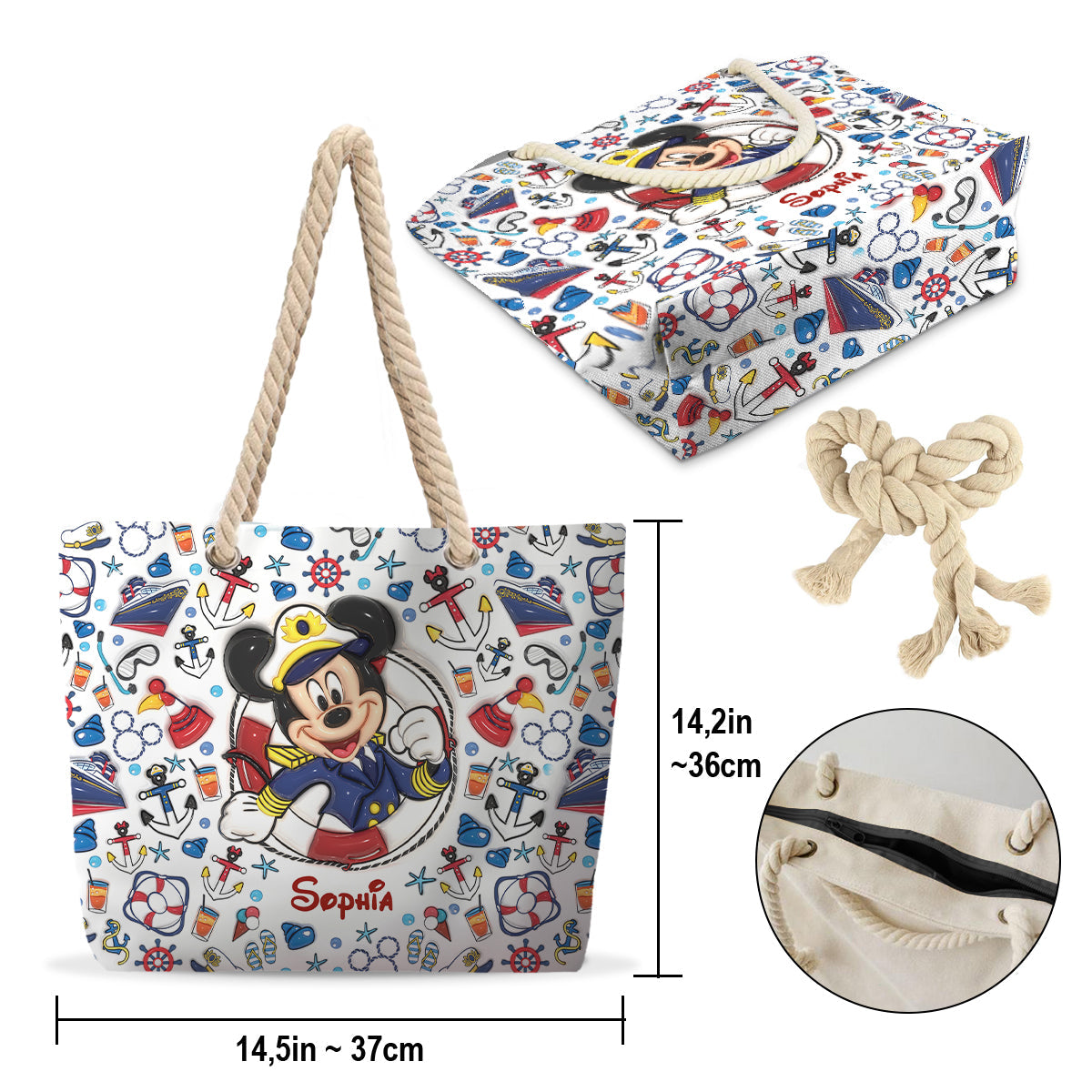 Family Cruise Trip - Personalized Mouse Beach Bag