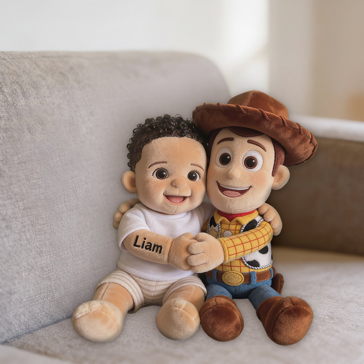 Galaxy And Western Buddy Toy - Personalized Movie For Kids Premium Faux Fur Pillow