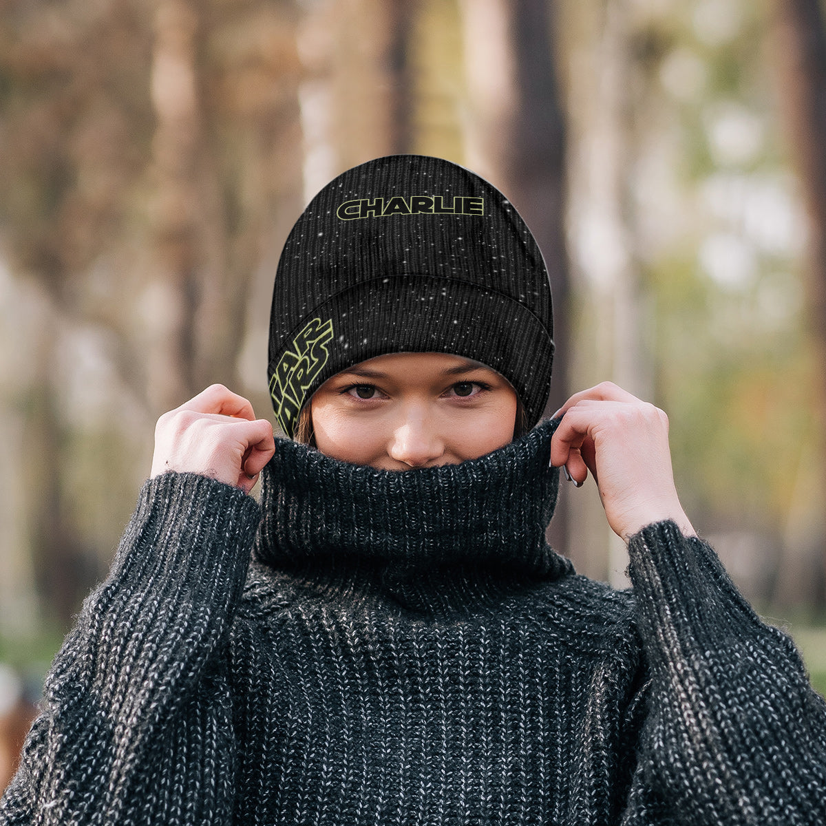 Movie Characters - Personalized The Force Beanie Hat With Patches