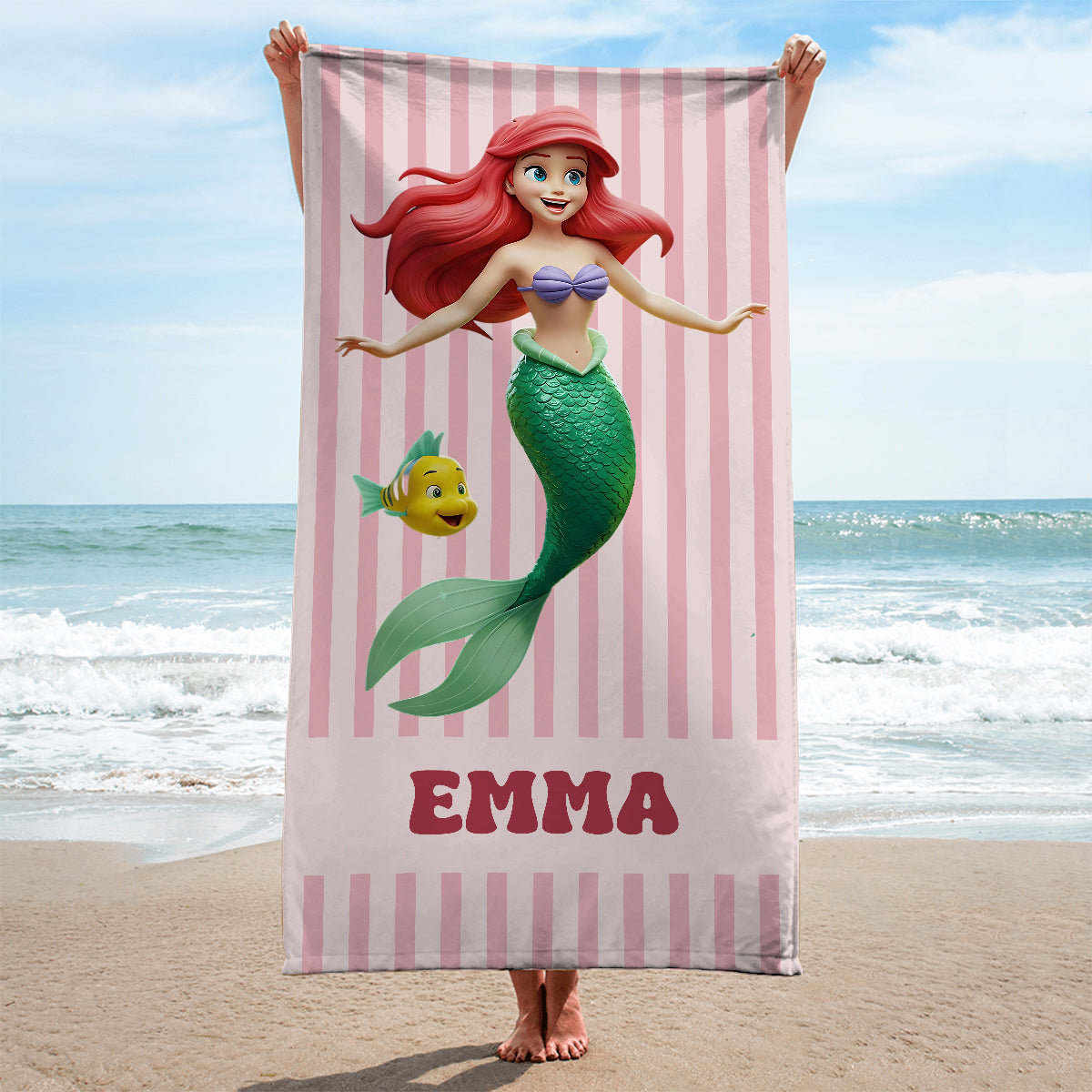 Magical Princess - Personalized Mouse Quick-dry Beach Towel/ Bath Towel