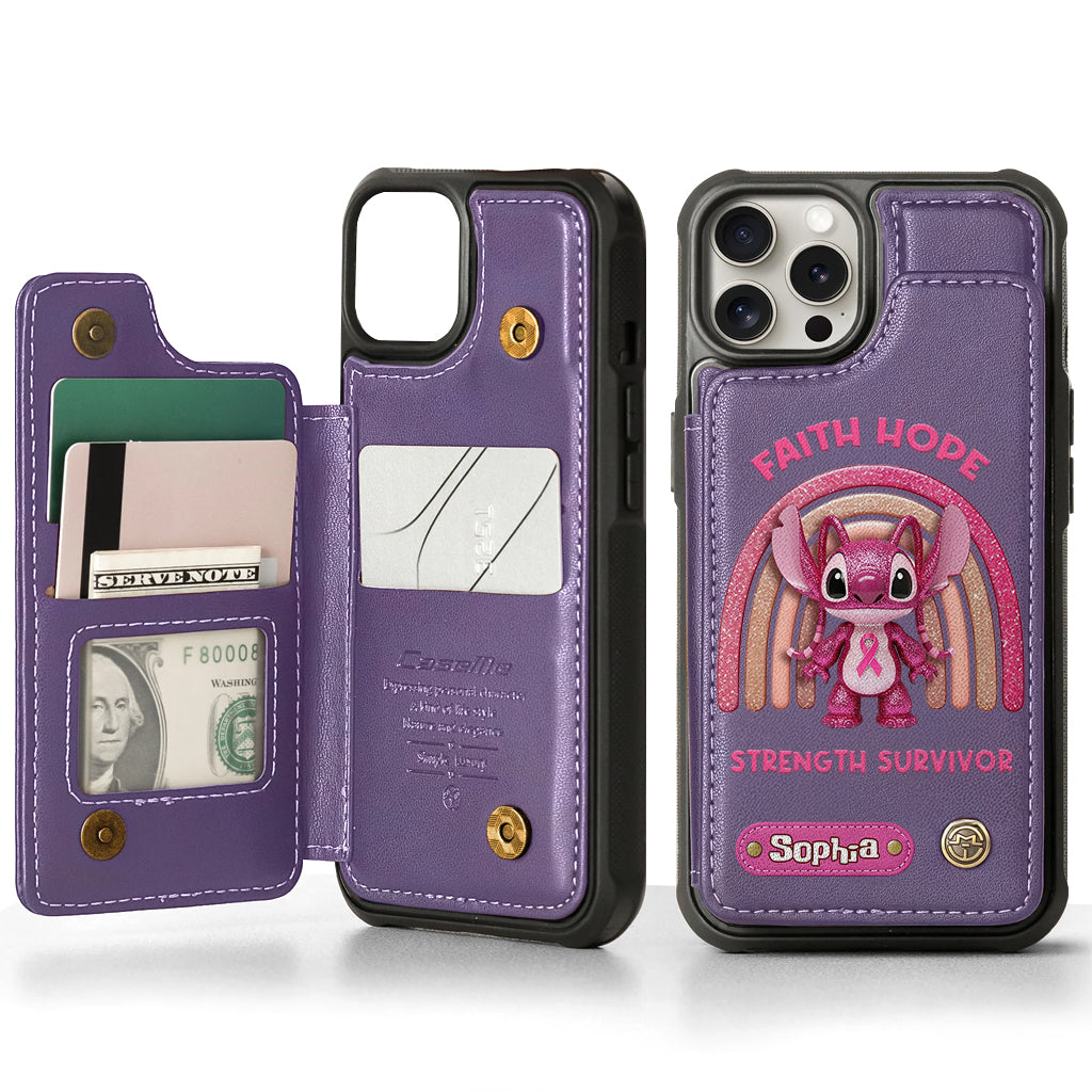 Faith Hope Love - Personalized Breast Cancer Awareness Wallet Phone Case