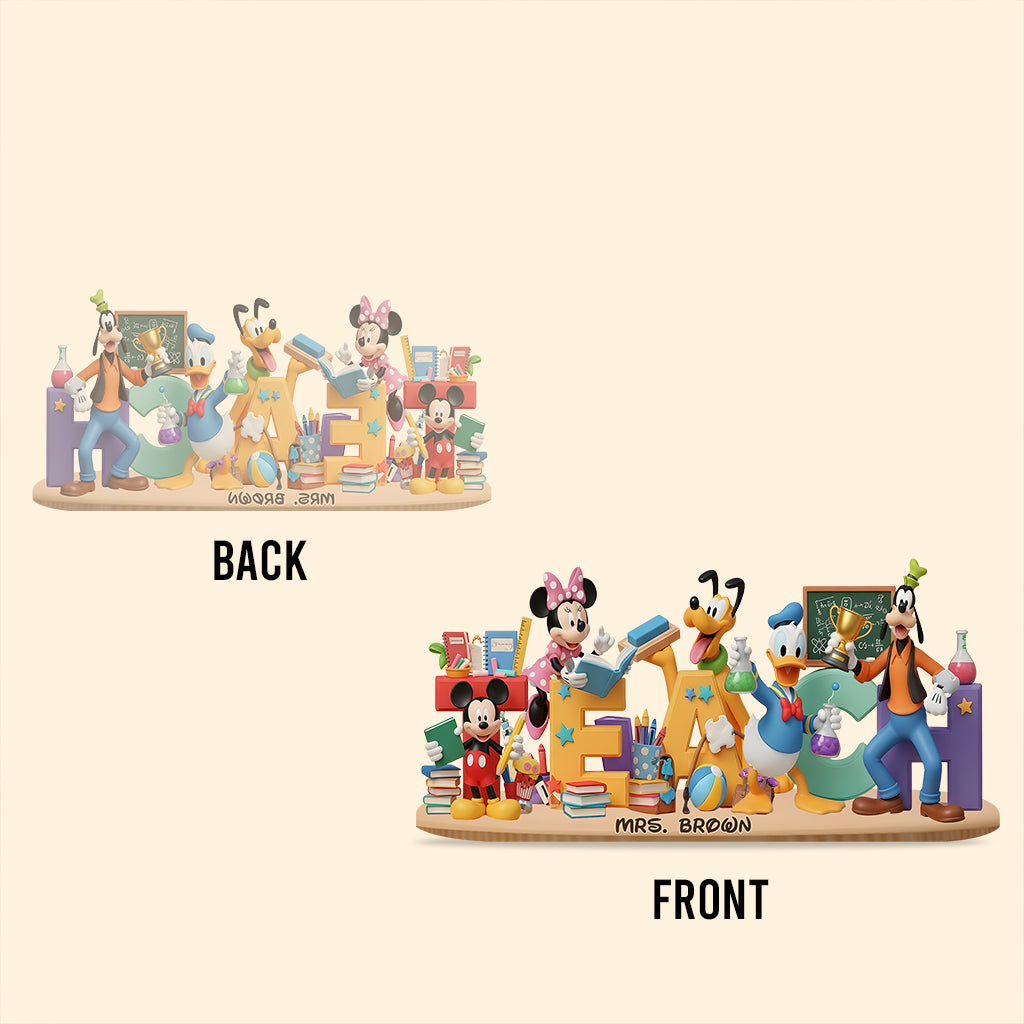 Teaching is a Work of Heart - Mouse Pals - Personalized Teacher Custom Shaped Acrylic Plaque