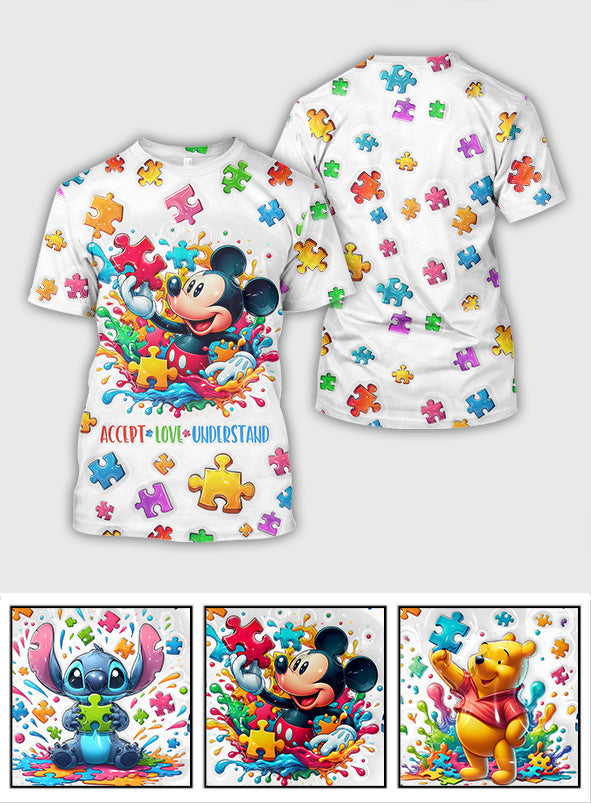 Accept Love Understand - Personalized Autism Awareness All Over Shirt