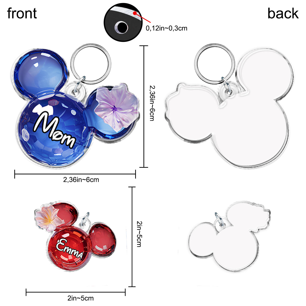 Magical Moments - Personalized Mouse Keychain with Charms
