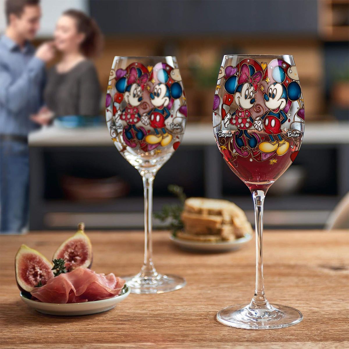 A Magical Love Story - Personalized Mouse Wine Glass With Long Stem