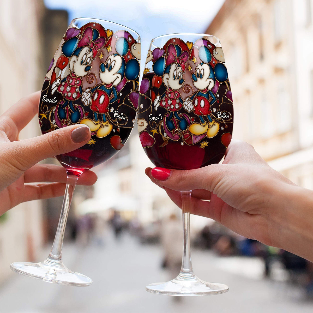 A Magical Love Story - Personalized Mouse Wine Glass With Long Stem