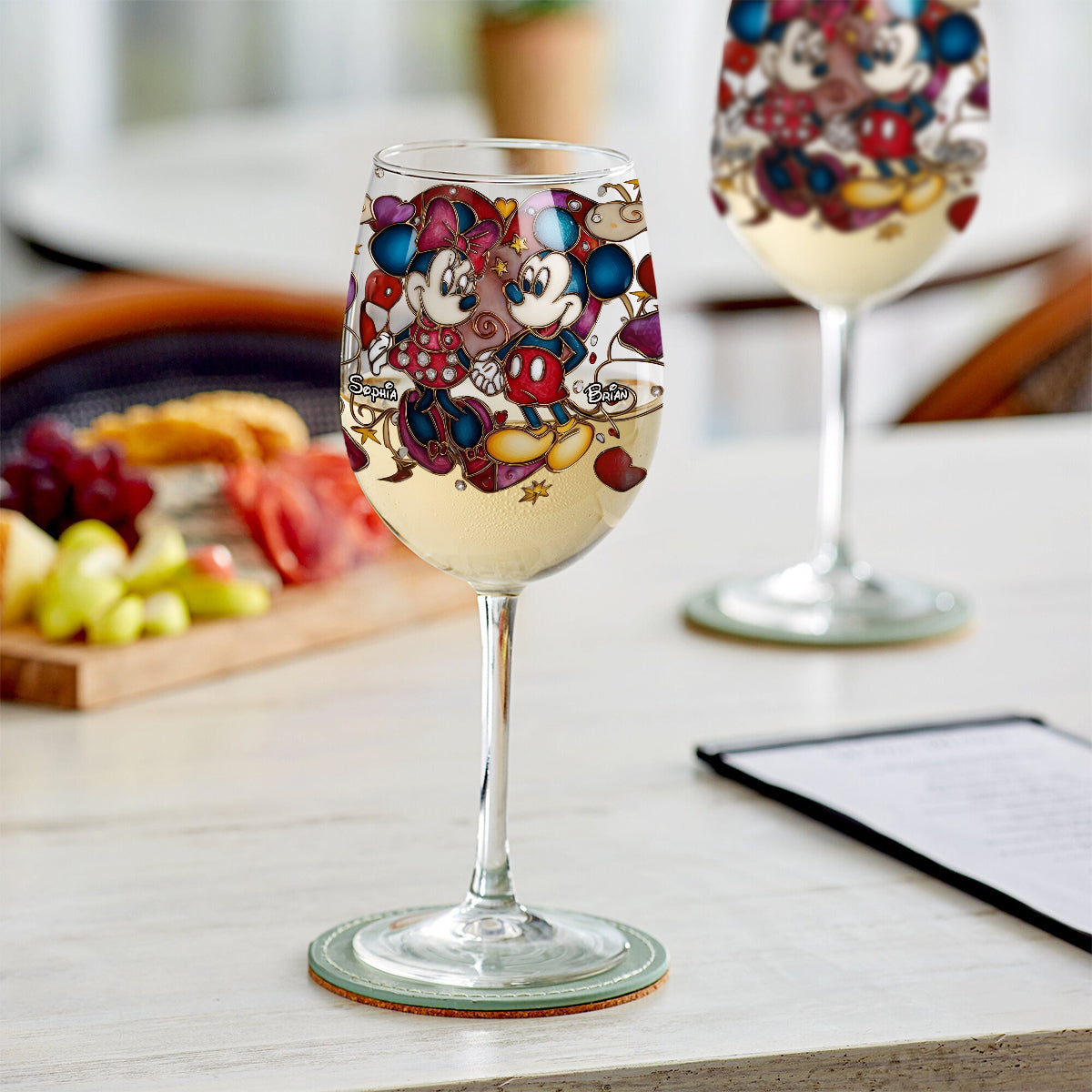 A Magical Love Story - Personalized Mouse Wine Glass With Long Stem