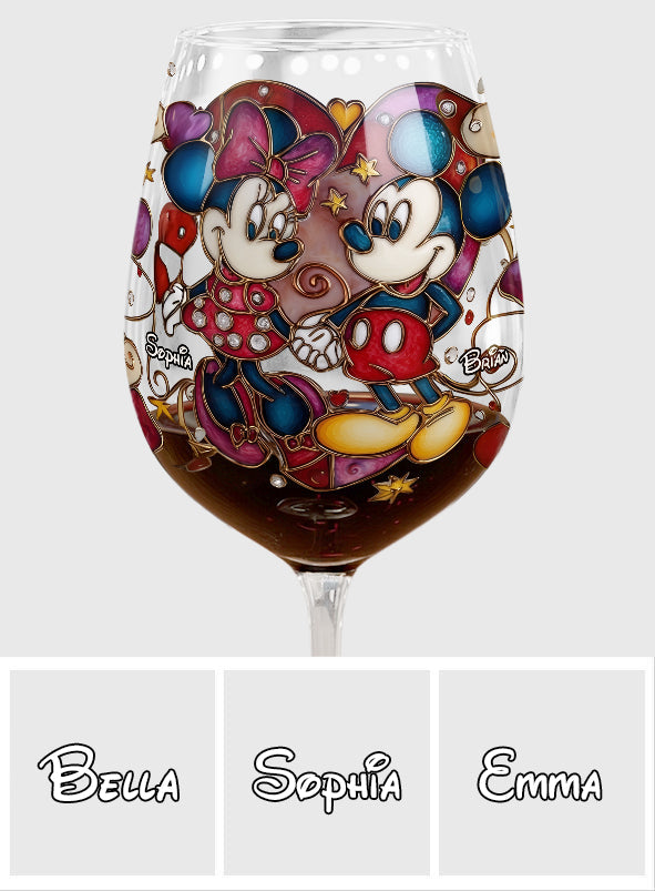 A Magical Love Story - Personalized Mouse Wine Glass With Long Stem