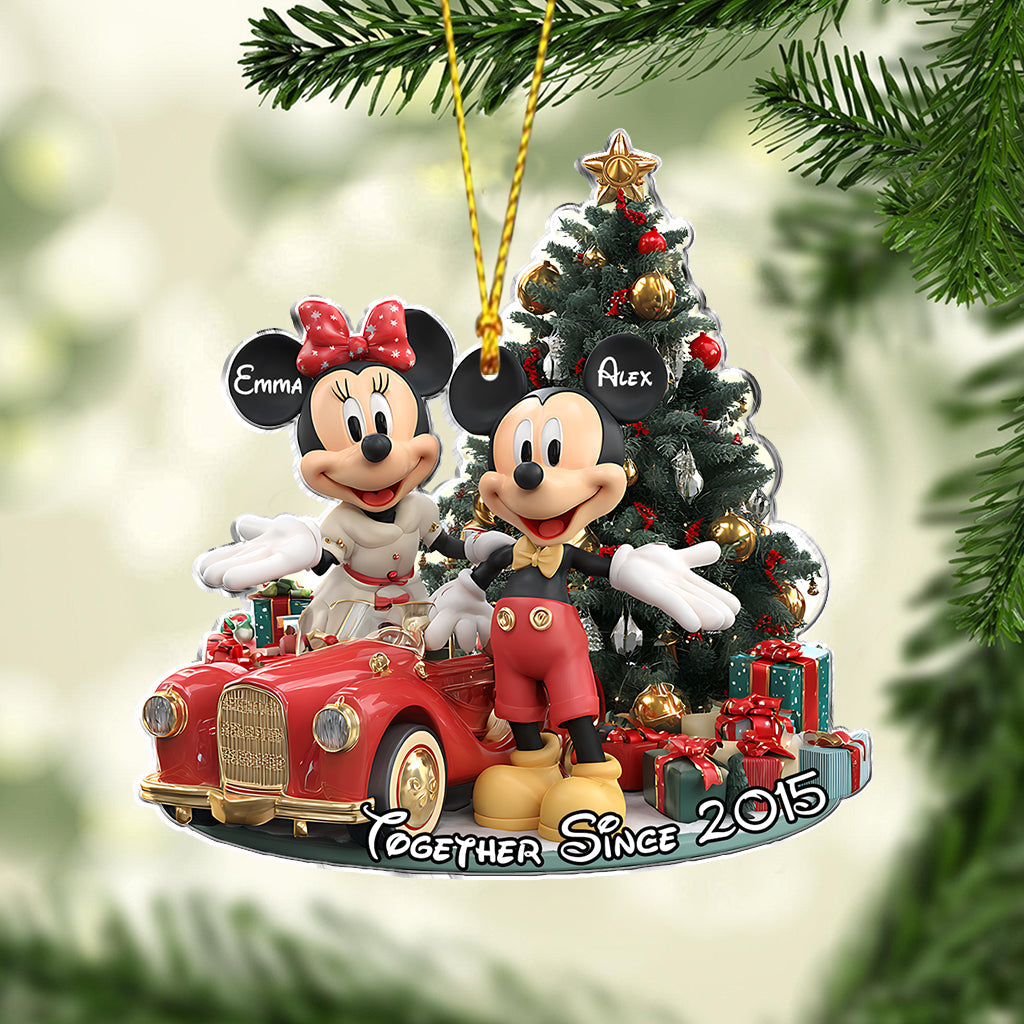 Christmas Couple - Personalized Mouse Ornament