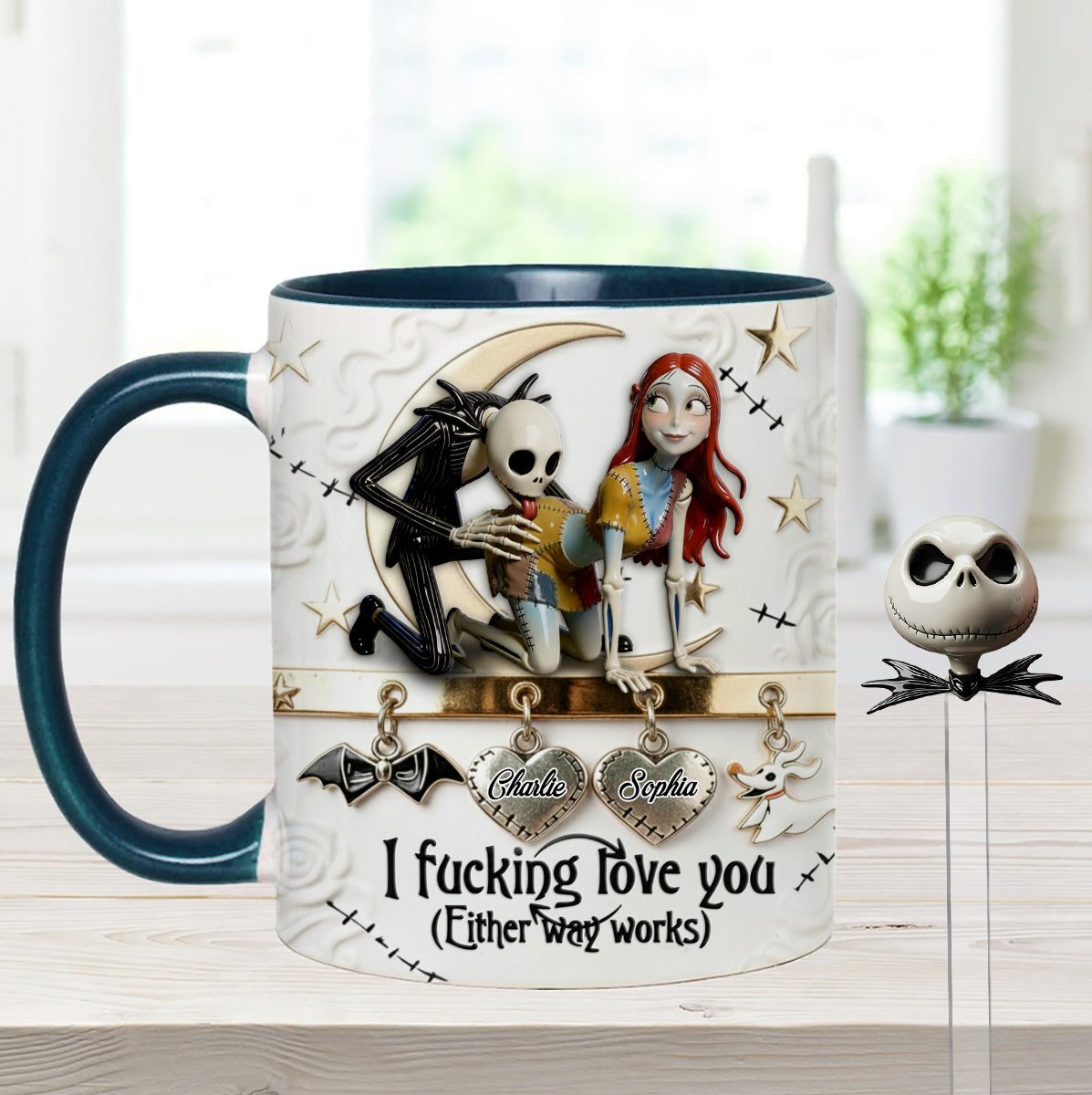 I Love You - Personalized Nightmare Set Accent Mug with Acrylic Stirrers