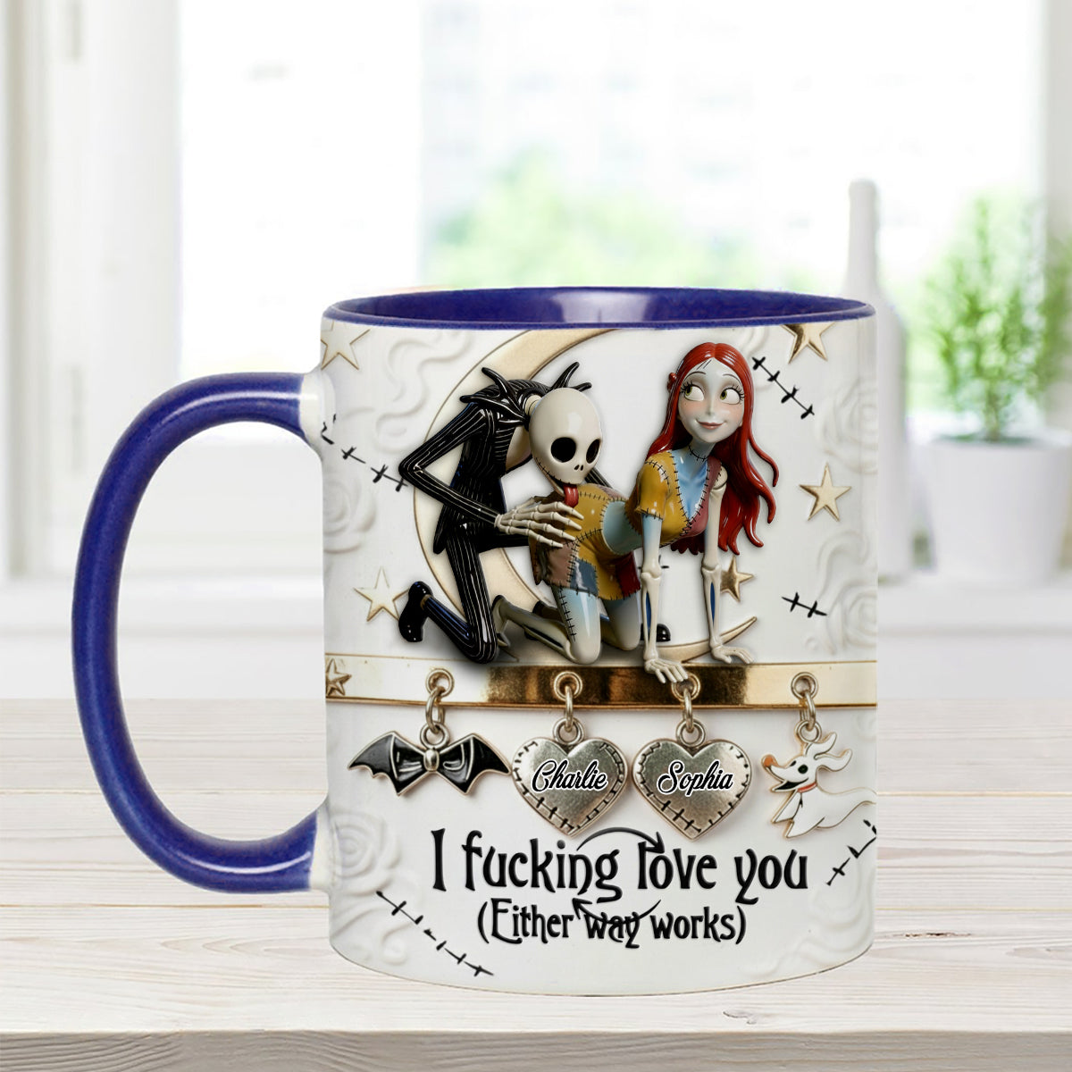 I Love You - Personalized Nightmare Set Accent Mug with Acrylic Stirrers
