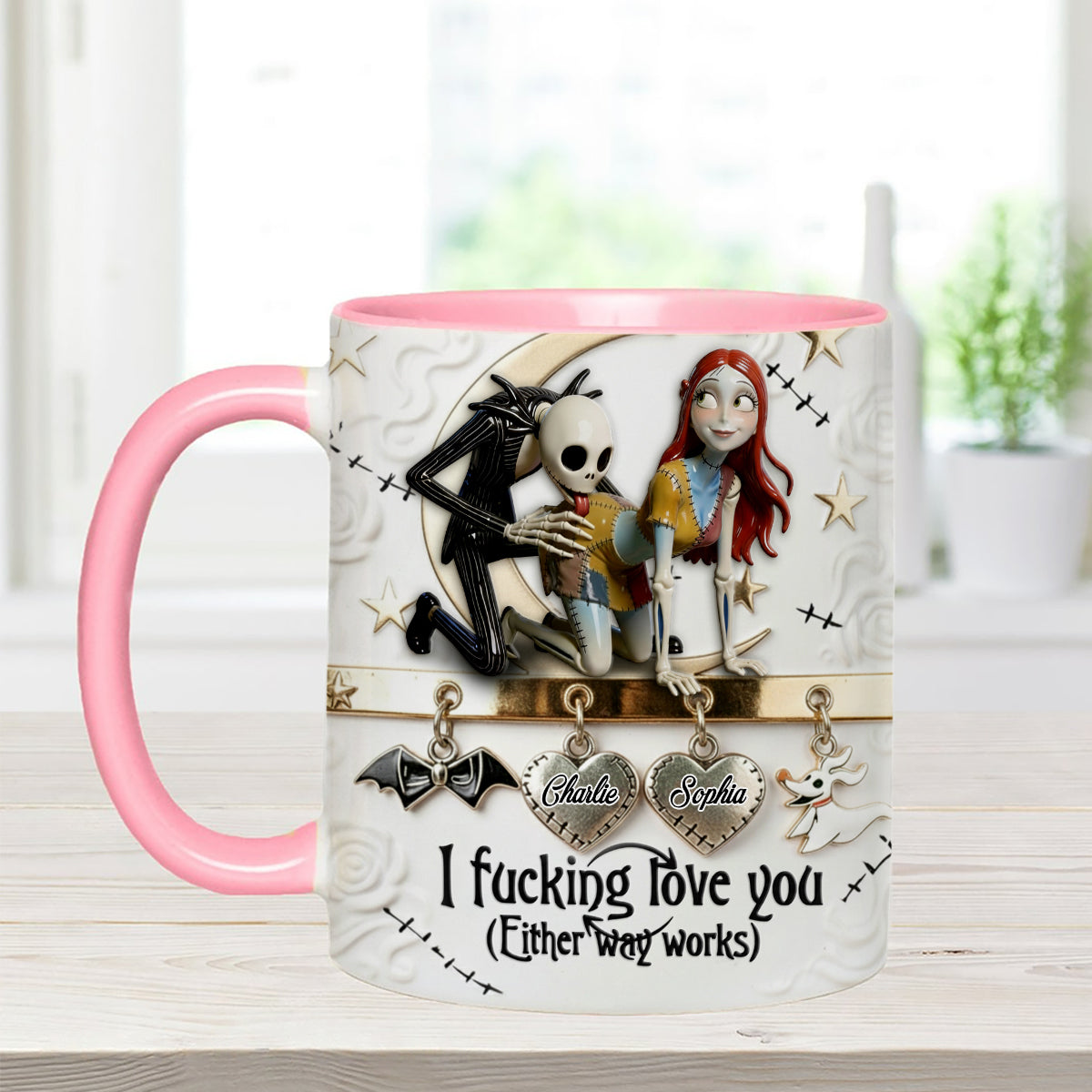 I Love You - Personalized Nightmare Set Accent Mug with Acrylic Stirrers