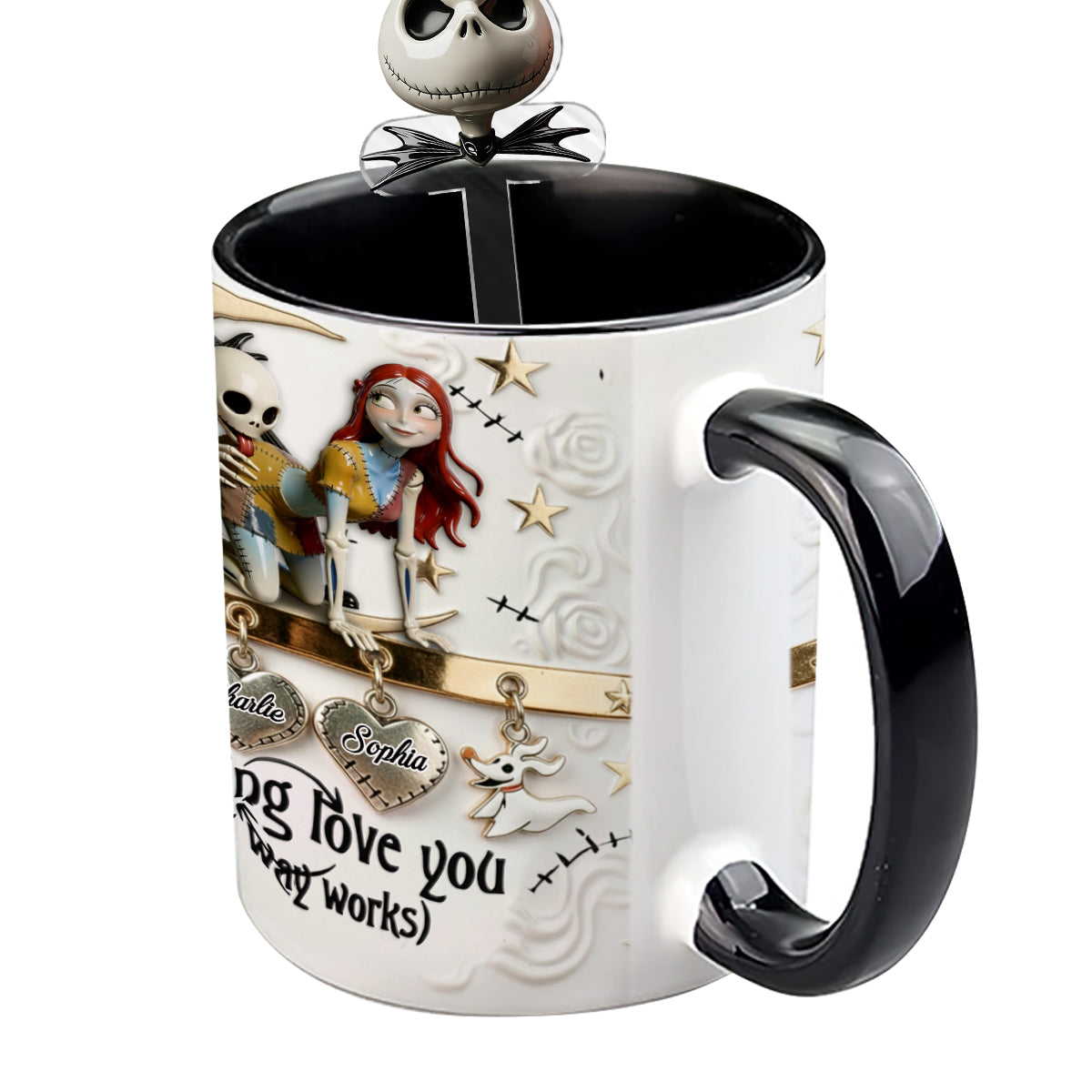 I Love You - Personalized Nightmare Set Accent Mug with Acrylic Stirrers