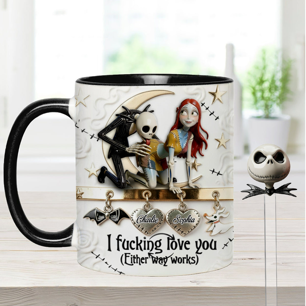 I Love You - Personalized Nightmare Set Accent Mug with Acrylic Stirrers