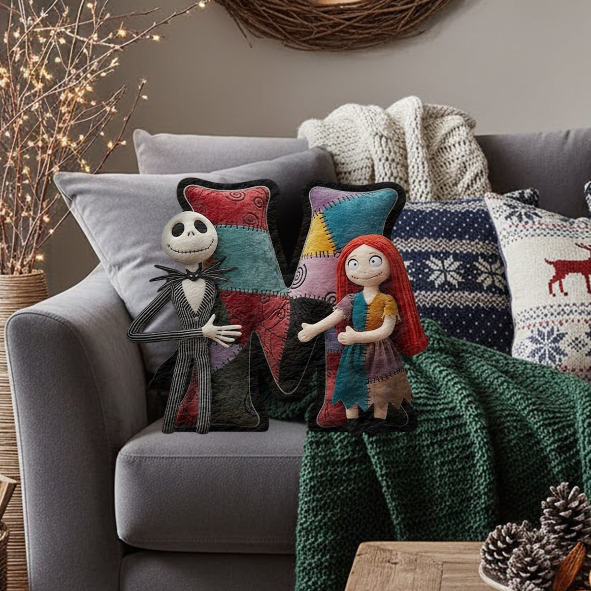 Perfect Nightmare Name Letter Pillow - Personalized Nightmare Faux Fur Shaped Pillow