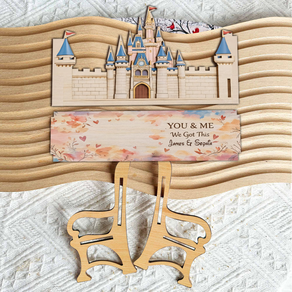We Got This - Personalized Mouse Wooden Bench & Plush Keychain Set