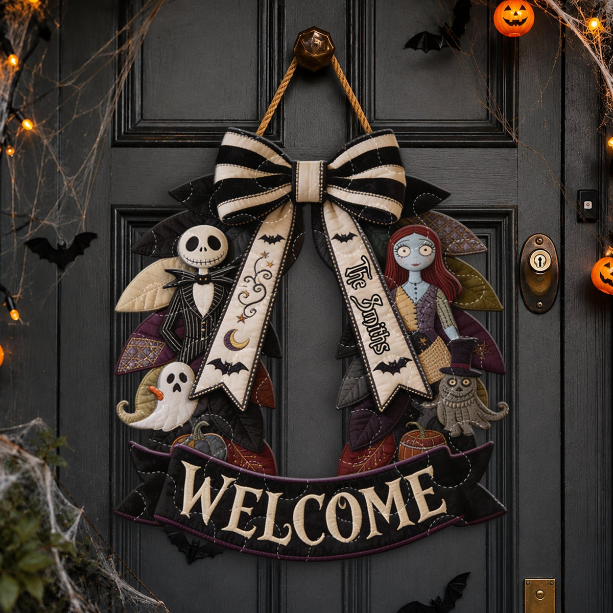 Welcome Home - Personalized Nightmare Quilted Door Hanger