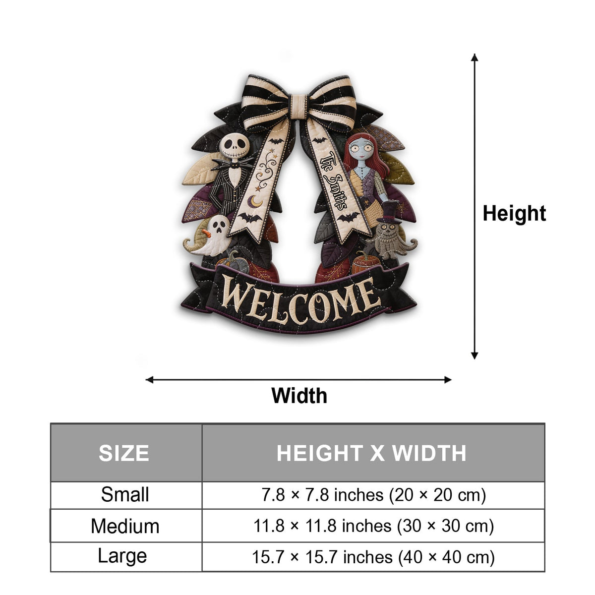 Welcome Home - Personalized Nightmare Quilted Door Hanger