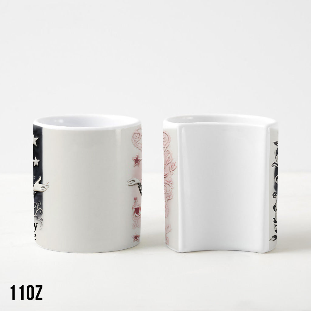 We're Simply Meant To Be - Personalized Nightmare Matching Heart Handle Mug