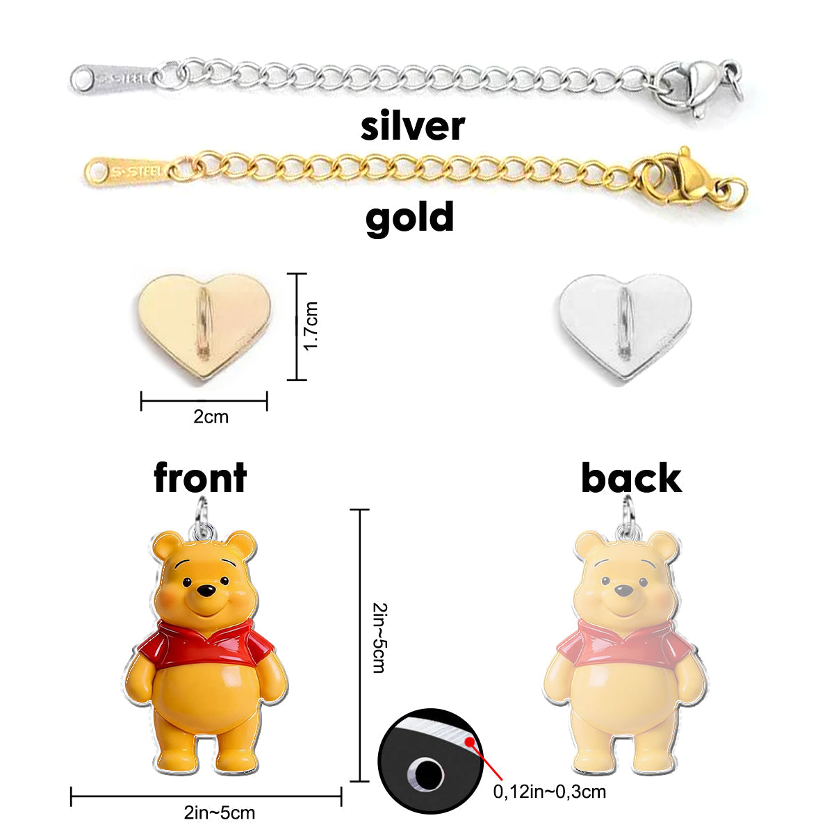 Friends - Personalized Yellow Bear Dangling Charms