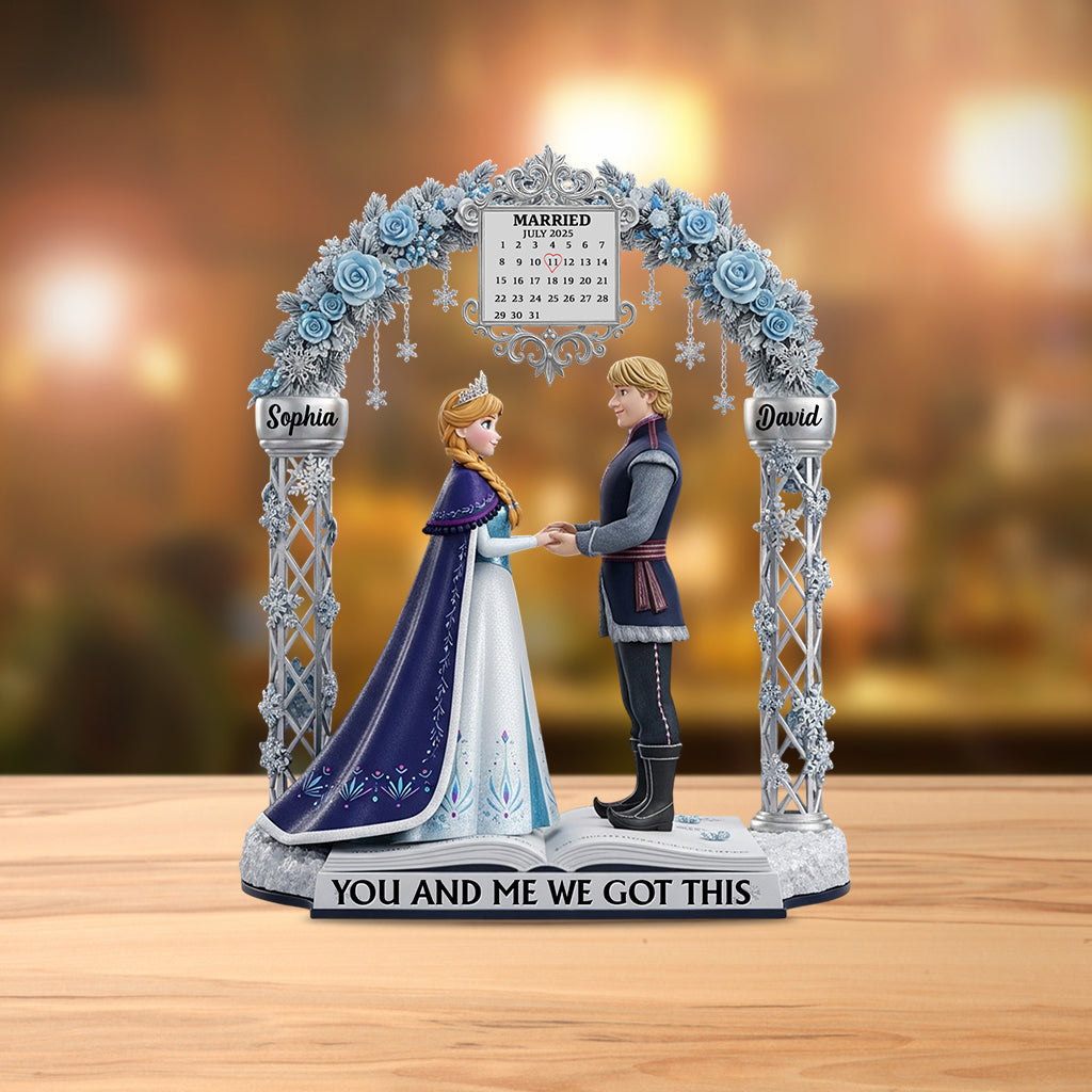 Anniversary Gifts For Couple Custom Calendar - Personalized Couple Custom Shaped Acrylic Plaque