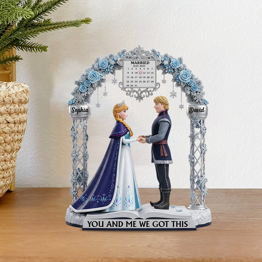 Anniversary Gifts For Couple Custom Calendar - Personalized Couple Custom Shaped Acrylic Plaque
