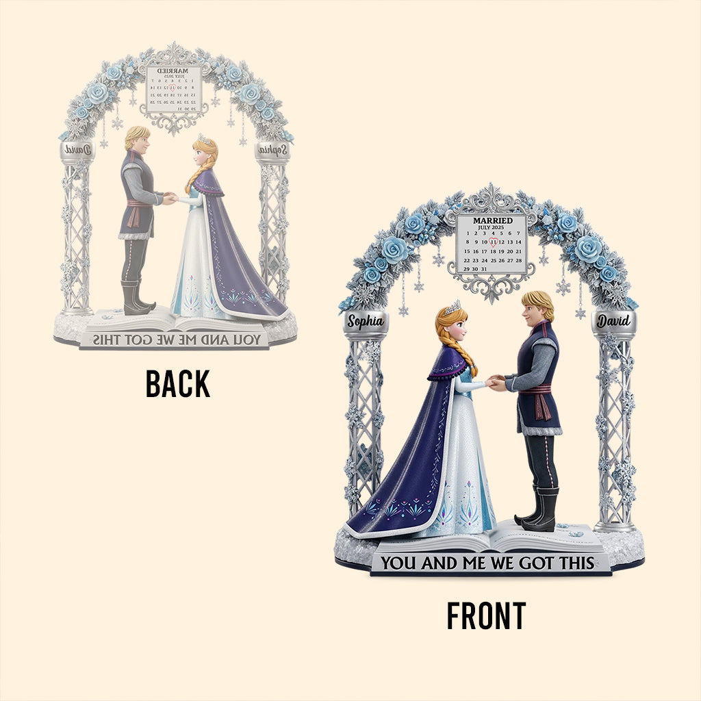 Anniversary Gifts For Couple Custom Calendar - Personalized Couple Custom Shaped Acrylic Plaque