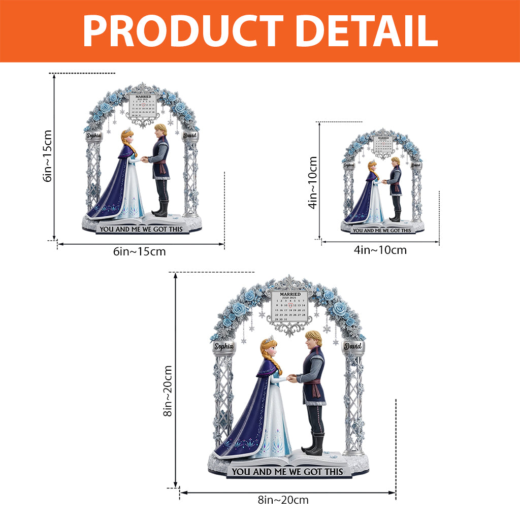 Anniversary Gifts For Couple Custom Calendar - Personalized Couple Custom Shaped Acrylic Plaque