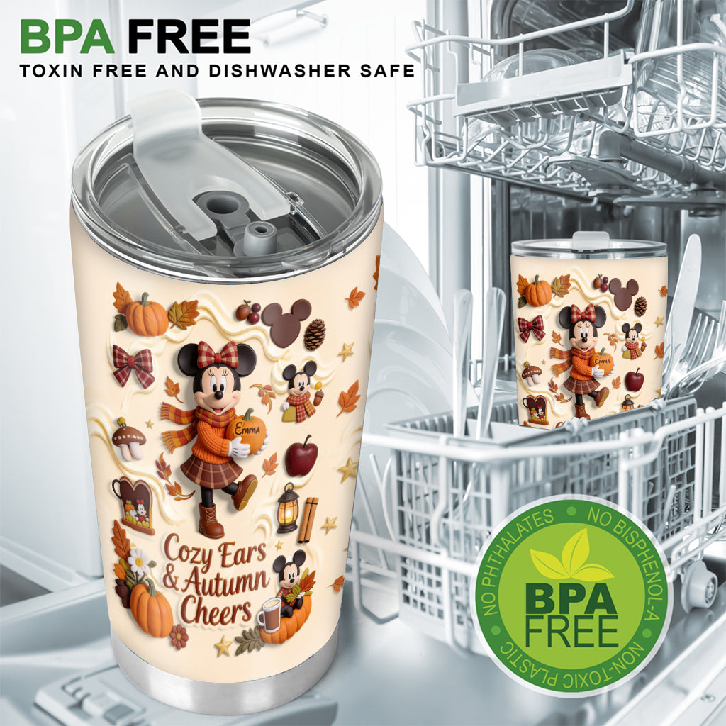 Cozy Ears & Autumn Cheers - Personalized Mouse Tumbler