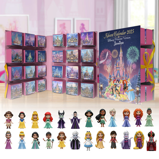 Magical Princess Collection - Personalized Mouse Folded Advent Calendar With Ornaments