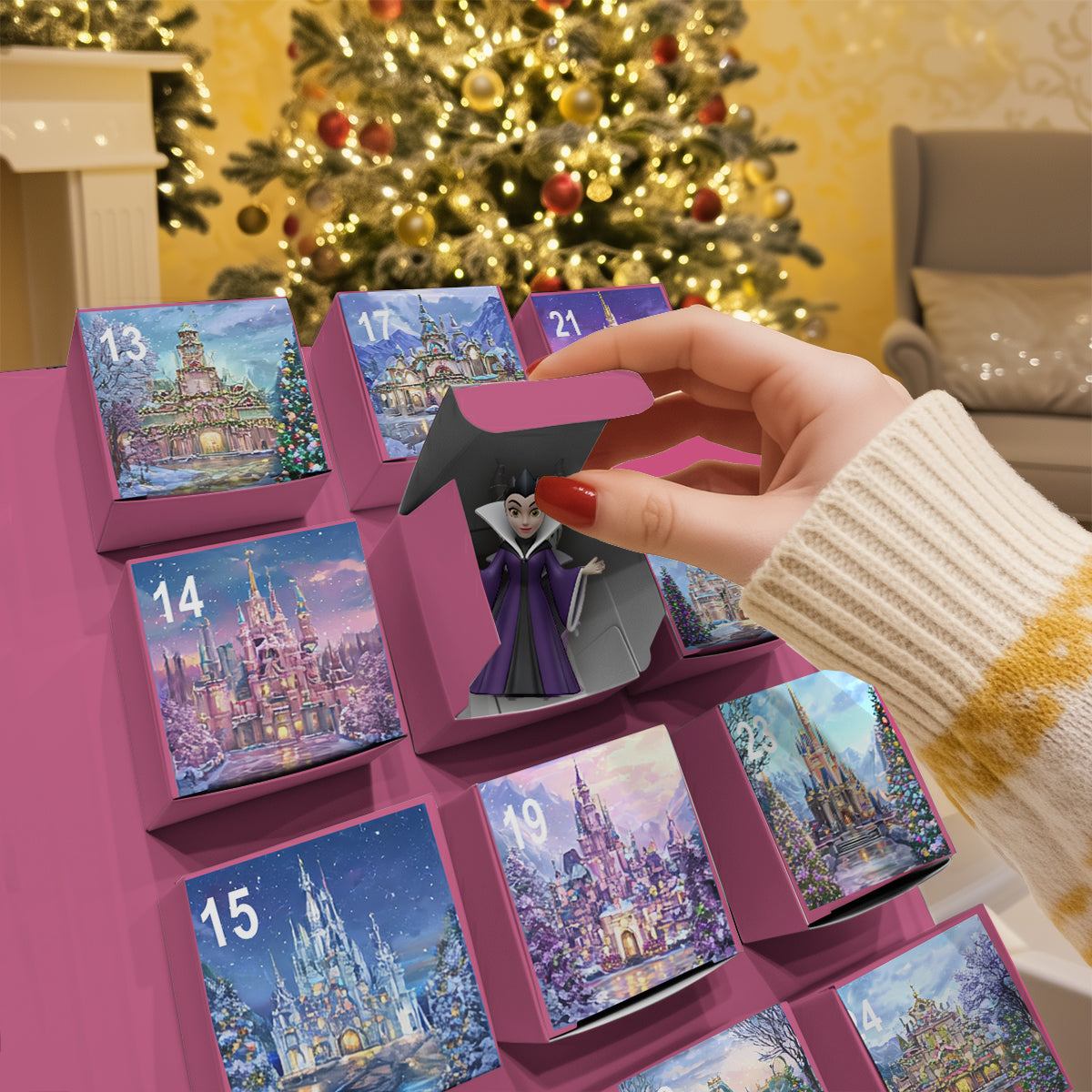 Magical Princess Collection - Personalized Mouse Folded Advent Calendar With Ornaments
