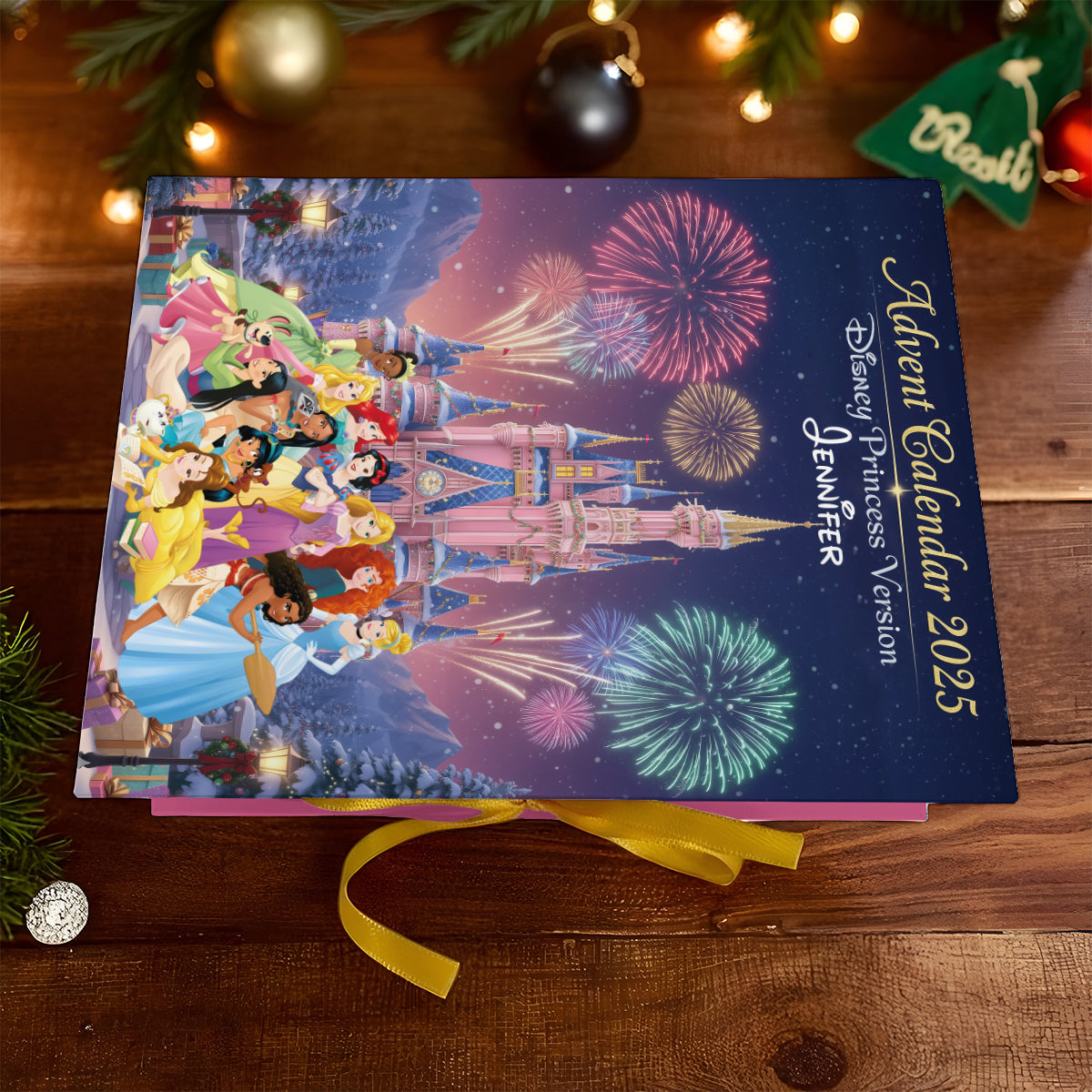 Magical Princess Collection - Personalized Mouse Folded Advent Calendar With Ornaments