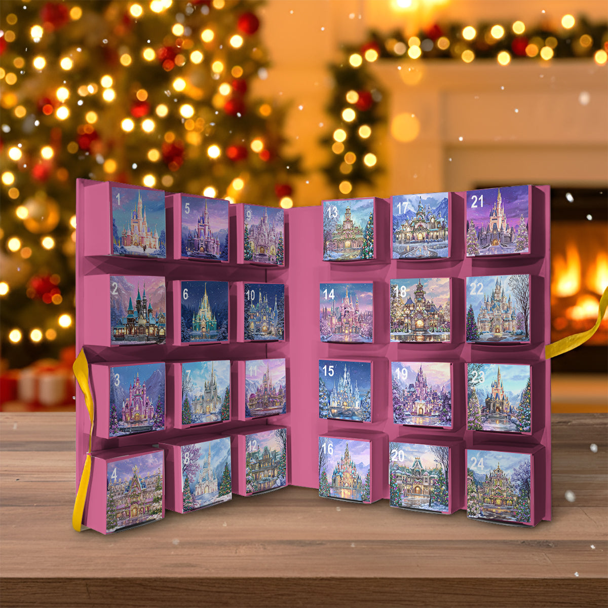 Magical Princess Collection - Personalized Mouse Folded Advent Calendar With Ornaments