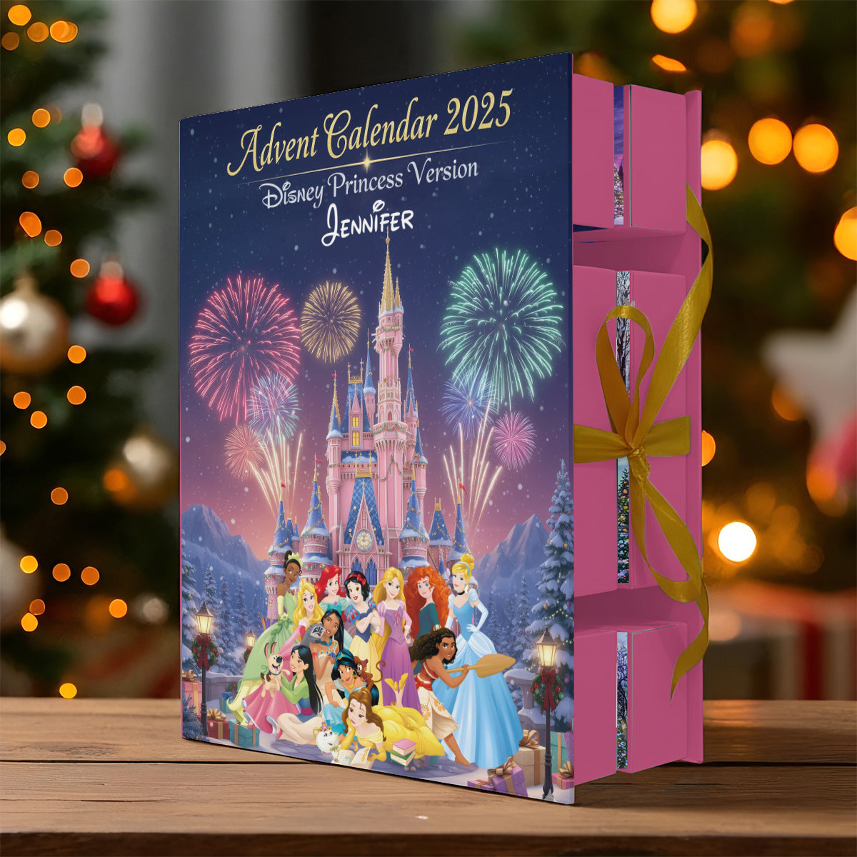 Magical Princess Collection - Personalized Mouse Folded Advent Calendar With Ornaments