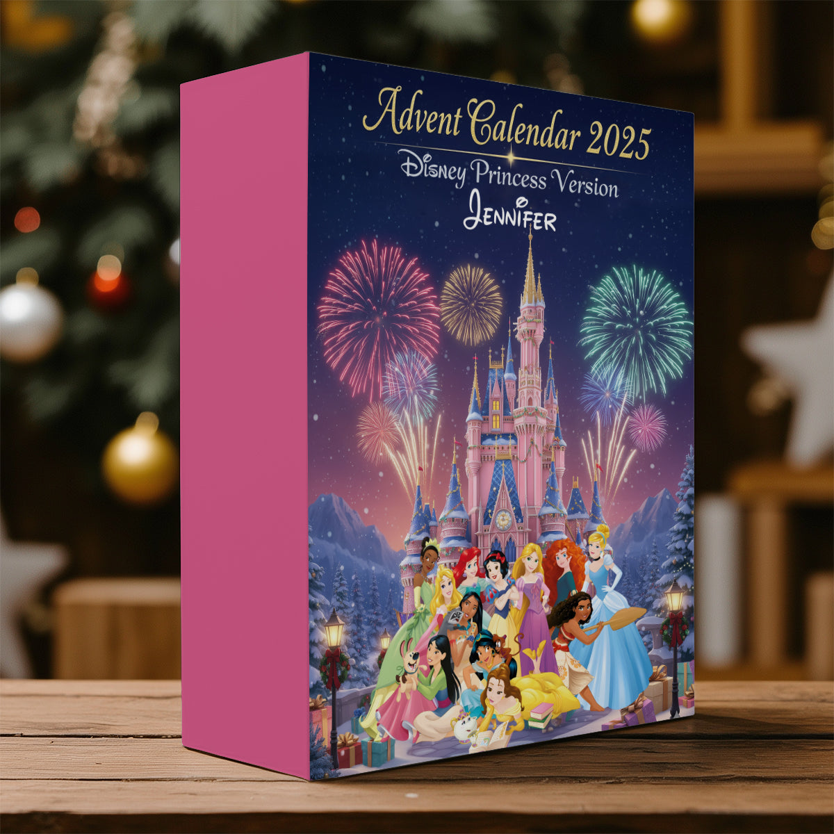 Magical Princess Collection - Personalized Mouse Folded Advent Calendar With Ornaments
