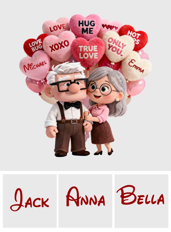 I Love You - Personalized Up Movie Couple Faux Fur Shaped Pillow