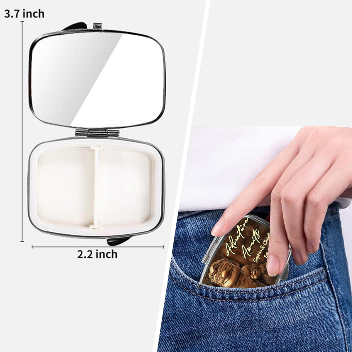 Adventure Awaits - Personalized Mouse Pill Organizer Box