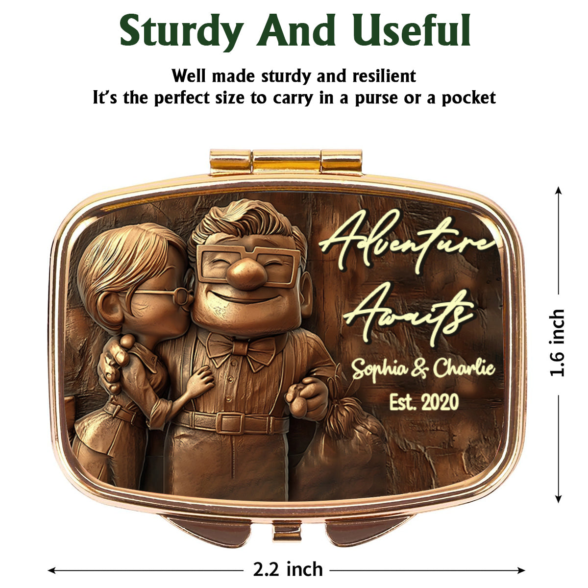 Adventure Awaits - Personalized Mouse Pill Organizer Box