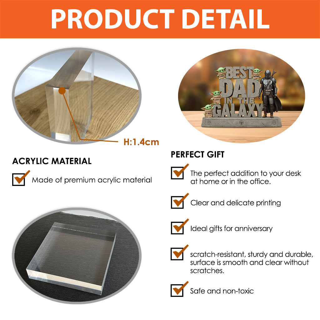 Best Dad In The Galaxy - Personalized The Force Custom Shaped Acrylic Plaque