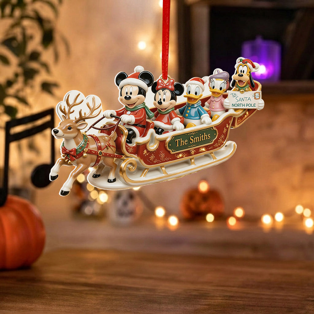 Christmas Decor, Magical Mouse Family - Personalized Mouse Premium 3D Ornament