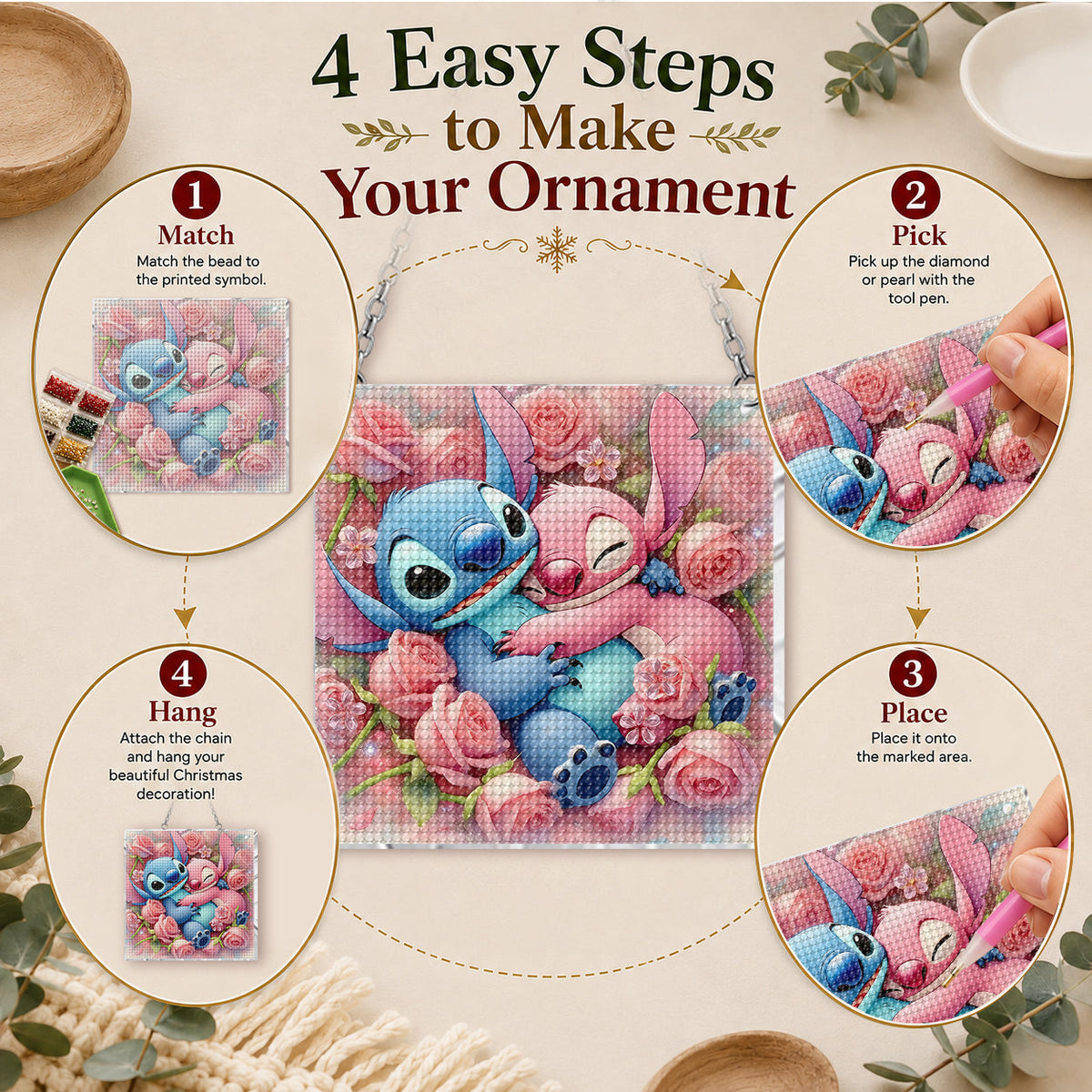 Ohana Means Family - Ohana Diamond Painting Ornament Kit