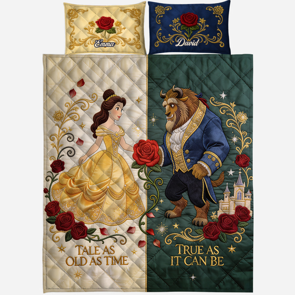 Tale As Old As Time, True As It Can Be - Personalized Beauty And The Beast Quilt Set