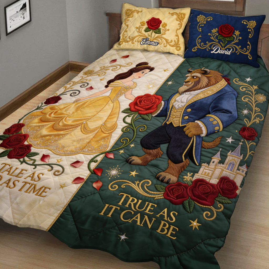 Tale As Old As Time, True As It Can Be - Personalized Beauty And The Beast Quilt Set